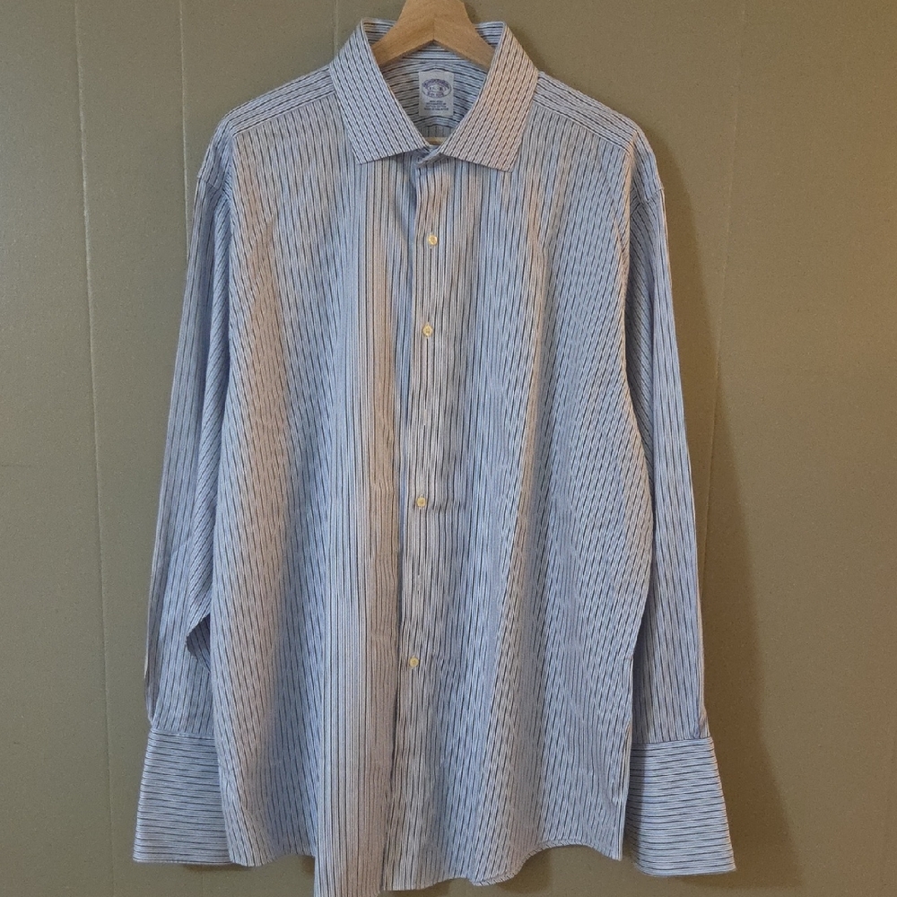 Brooks Brothers Light Blue‎ and White Striped Dress Shirt
